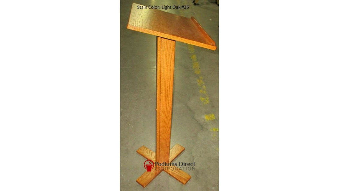 Portable Presentation Lectern T-35 Speaker Stand-Side Light Oak 35Portable Presentation Lecterns-Podiums Direct