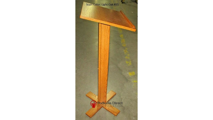 Portable Presentation Lectern T-35 Speaker Stand-Side Light Oak 35Portable Presentation Lecterns-Podiums Direct