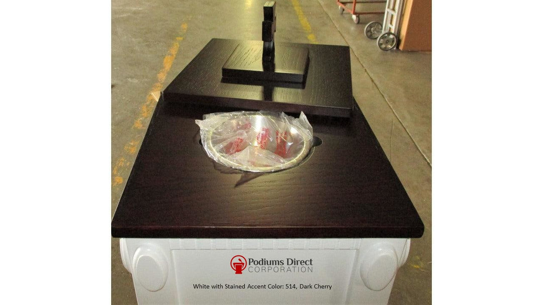 Baptismal Font NO 600-Top Details 514 Dark Cherry-Tithe Boxes, Baptismal Font, Flower Stands, and Offering Tables-Podiums Direct