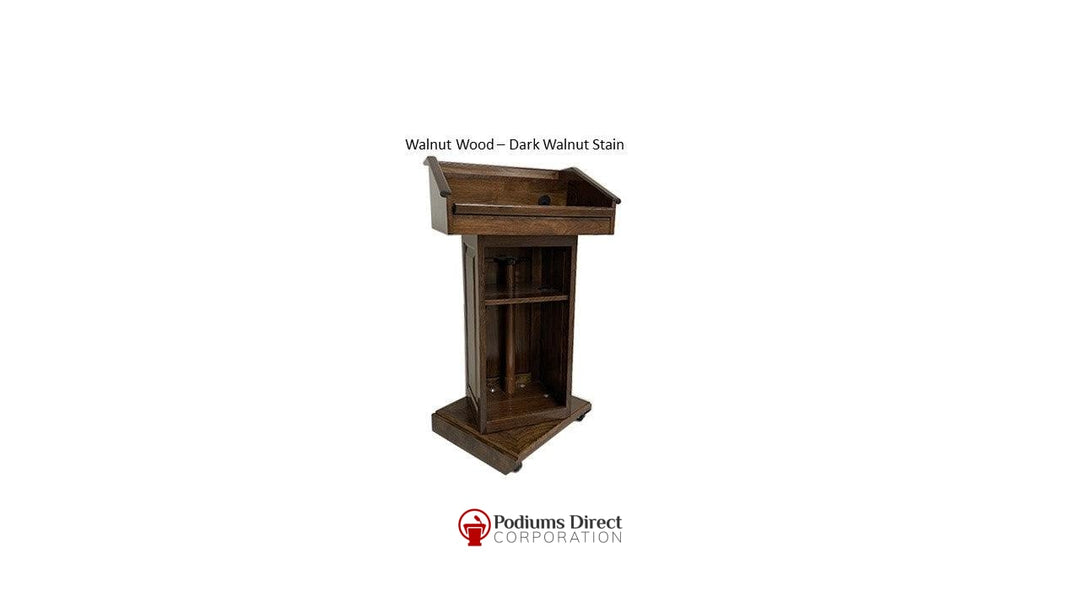 Handcrafted Solid Hardwood Lectern CLR235-S Counselor Swivel-Back Walnut Wood Dark Walnut-Handcrafted Solid Hardwood Pulpits, Podiums and Lecterns-Podiums Direct