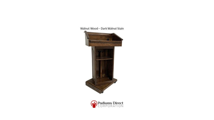 Handcrafted Solid Hardwood Lectern CLR235-S Counselor Swivel-Back Walnut Wood Dark Walnut-Handcrafted Solid Hardwood Pulpits, Podiums and Lecterns-Podiums Direct