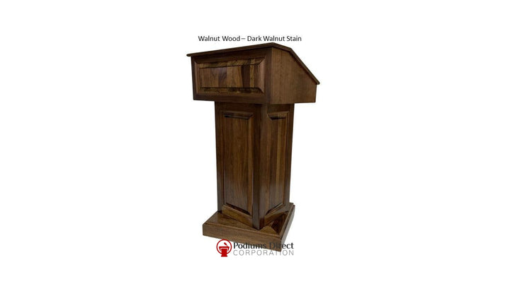 Handcrafted Solid Hardwood Lectern CLR235-S Counselor Swivel-Walnut Wood Dark Walnut-Handcrafted Solid Hardwood Pulpits, Podiums and Lecterns-Podiums Direct