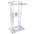 Acrylic Lectern with C-Shaped Profile and Shelf