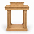 Solid Oak Open Tiered Pulpit with Lift-Lid Storage: TOP-120
