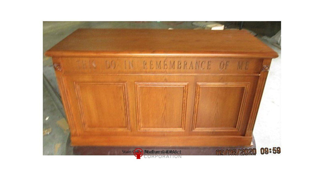 Communion Table TCT-105-Front Medium Oak 43-Communion Tables and Altars-Front-Podiums Direct