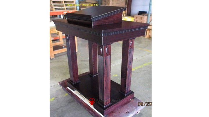 Church Wood Pulpit Open Tiered TOP-120-Church Solid Wood Pulpits, Podiums and Lecterns-Side View-Podiums Direct