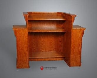 Church Wood Pulpit Wing NO 900W-Back View-Church Solid Wood Pulpits, Podiums and Lecterns-Podiums Direct