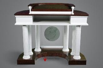 Wood with Acrylic Pulpit Custom No. 5-Back View-Wood With Acrylic Pulpits, Podiums and Lecterns-Podiums Direct