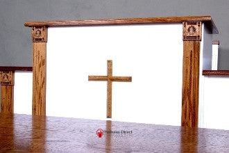 Church Wood Pulpit White w/Cross, Fluting & Scrollwork 900-W-Scroll Work and Fluting Detail-Church Solid Wood Pulpits, Podiums and Lecterns-Podiums Direct