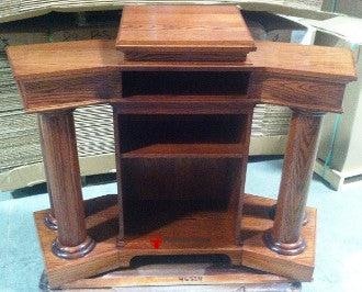 Church Wood Pulpit Custom No. 810-All Stained Back View-Church Solid Wood Pulpits, Podiums and Lecterns-Podiums Direct
