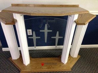 Wood with Acrylic Pulpit w/Wings 702W Proclaimer-Top View-Wood With Acrylic Pulpits, Podiums and Lecterns-Podiums Direct