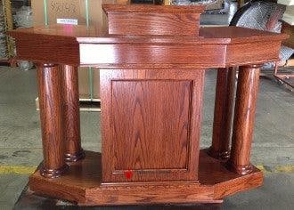 Church Wood Pulpit Custom No. 810-All Stained Without Cross-Church Solid Wood Pulpits, Podiums and Lecterns-Podiums Direct