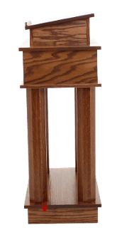 Wood with Acrylic Column Pulpit 810 Exhorter-Side View-Wood With Acrylic Pulpits, Podiums and Lecterns-Podiums Direct