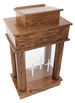 Wood with Acrylic Column Pulpit 810 Exhorter-Wood With Acrylic Pulpits, Podiums and Lecterns-Podiums Direct