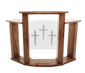 Wood with Acrylic Pulpit 778 Exhorter-Wood With Acrylic Pulpits, Podiums and Lecterns-Podiums Direct
