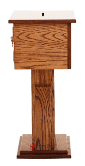 Tithe Box 719 Tithe/Prayer Box-Side View-Tithe Boxes, Baptismal Font, Flower Stands, and Offering Tables-Podiums Direct