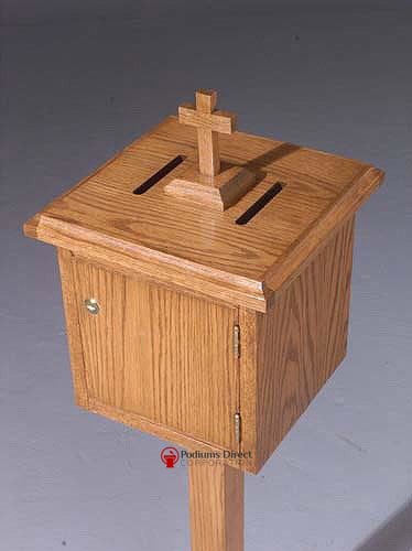Tithe Box NO 18 Tithe/Prayer Box-Back View-Tithe Boxes, Baptismal Font, Flower Stands, and Offering Tables-Podiums Direct
