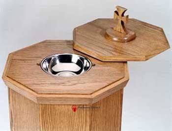 Baptismal Font NO 400-Bowl View-Tithe Boxes, Baptismal Font, Flower Stands, and Offering Tables-Podiums Direct