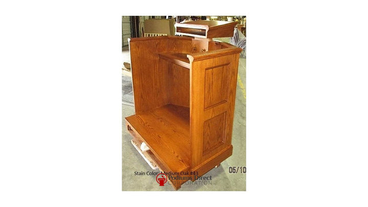 Church Wood Pulpit Custom No 1-Church Solid Wood Pulpits, Podiums and Lecterns-Back Medium Oak 43-Podiums Direct