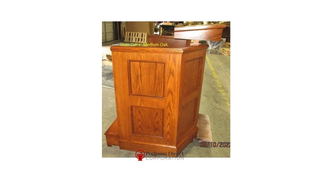 Church Wood Pulpit Custom No 1-Church Solid Wood Pulpits, Podiums and Lecterns-Side Medium Oak 43-Podiums Direct