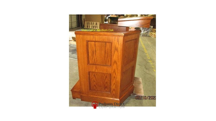 Church Wood Pulpit Custom No 1-Church Solid Wood Pulpits, Podiums and Lecterns-Side Medium Oak 43-Podiums Direct