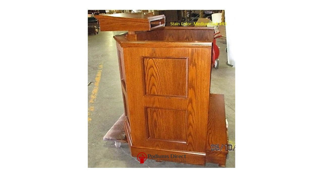 Church Wood Pulpit Custom No 1-Church Solid Wood Pulpits, Podiums and Lecterns-Side 2 Medium Oak 43-Podiums Direct