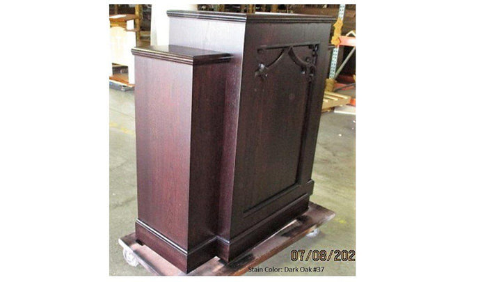 Church Wood Pulpit Wing NO 200W-Church Solid Wood Pulpits, Podiums and Lecterns-Front Angle View-Podiums Direct