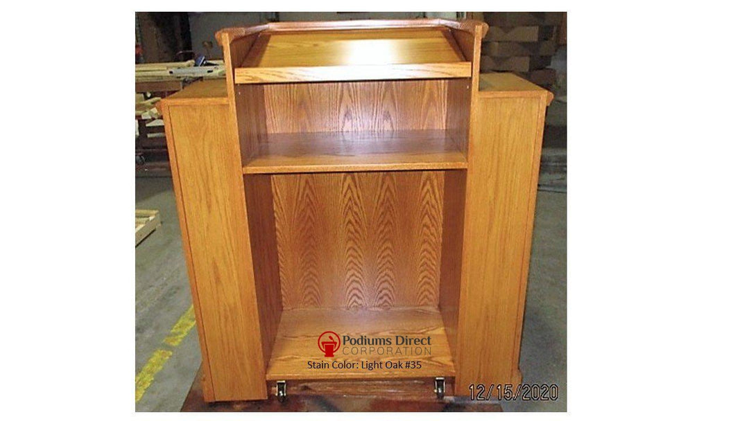 Church Wood Pulpit Wing NO 200W-Back Light Oak #35-Church Solid Wood Pulpits, Podiums and Lecterns-Podiums Direct