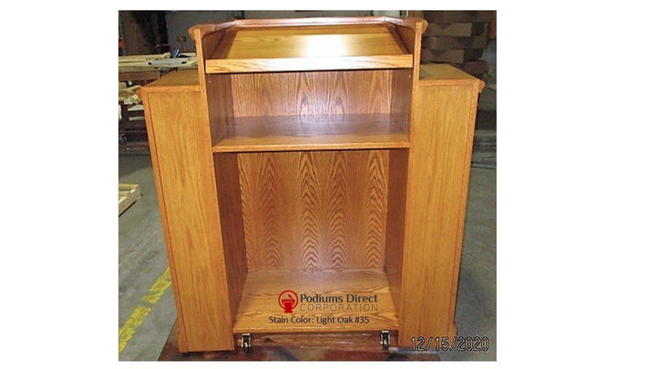 Church Wood Pulpit Wing NO 200W-Back Light Oak #35-Church Solid Wood Pulpits, Podiums and Lecterns-Podiums Direct