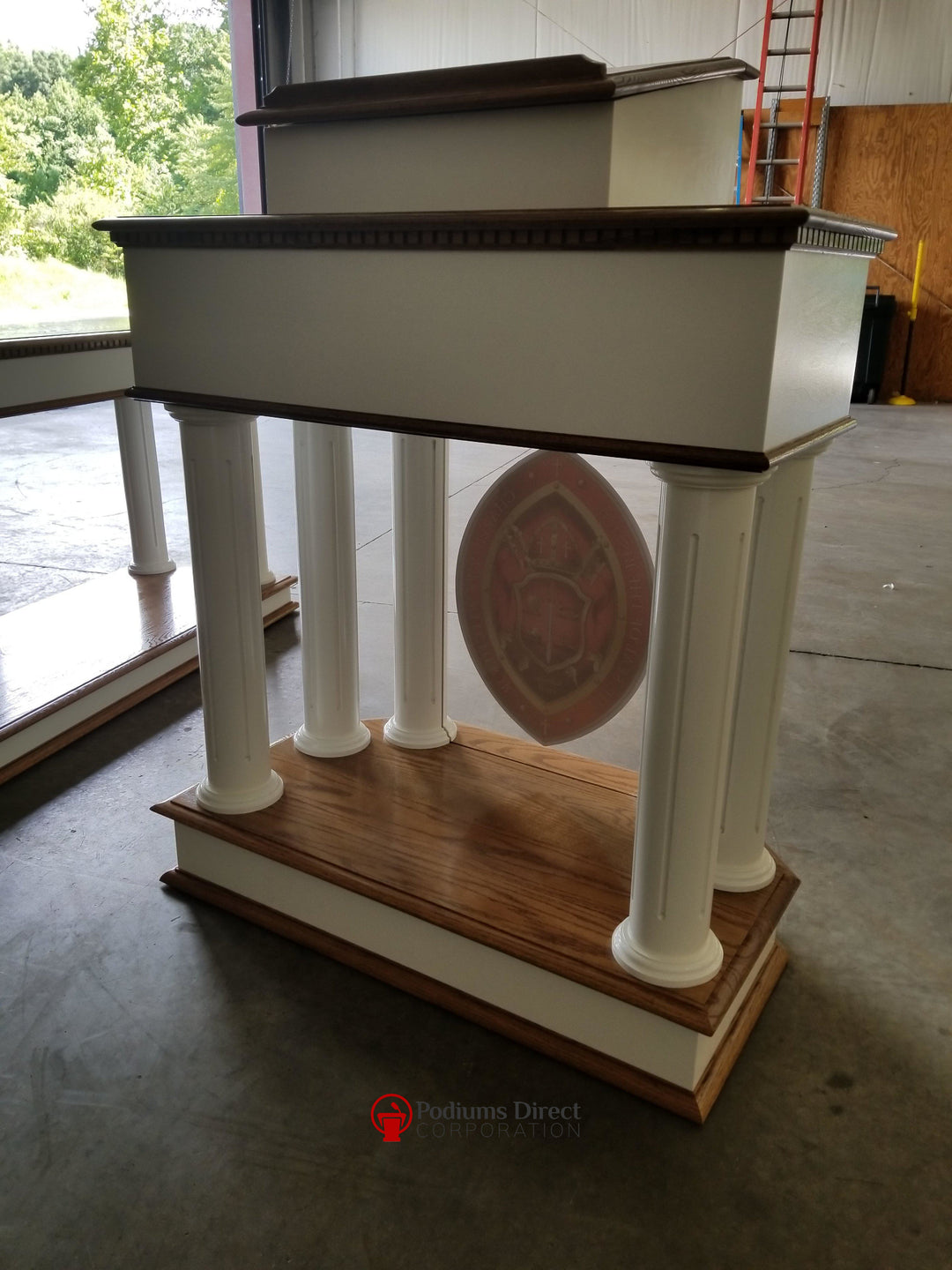 Wood with Acrylic Pulpit 830W-Back View-Wood With Acrylic Pulpits, Podiums and Lecterns-Podiums Direct