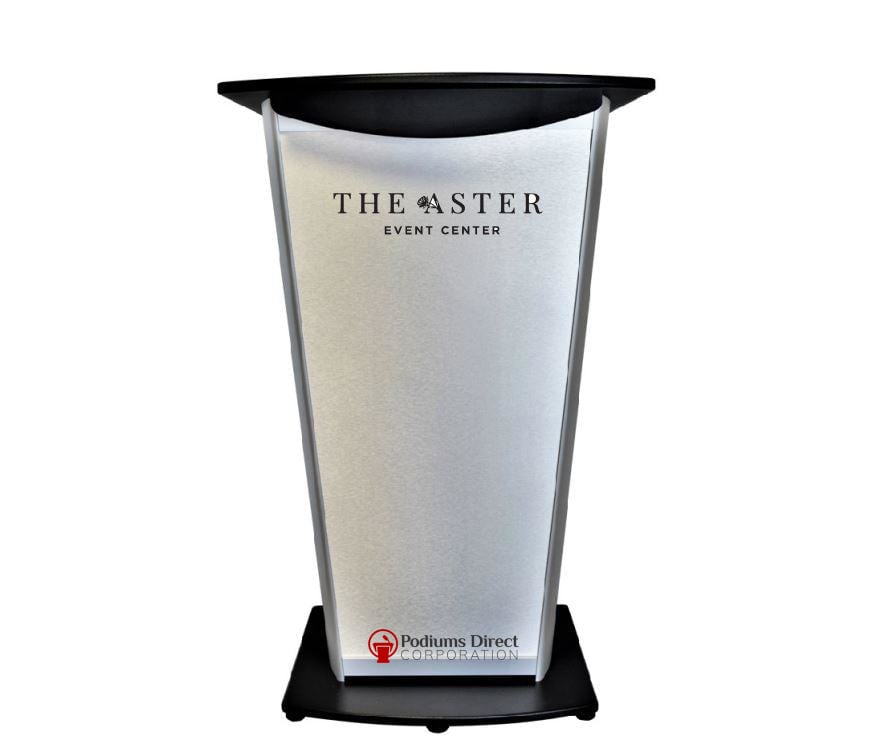Contemporary Lecterns and Podium VH1 Standard Aluminum Lectern-Example 2 of Logo-Contemporary Lecterns and Podiums-Podiums Direct