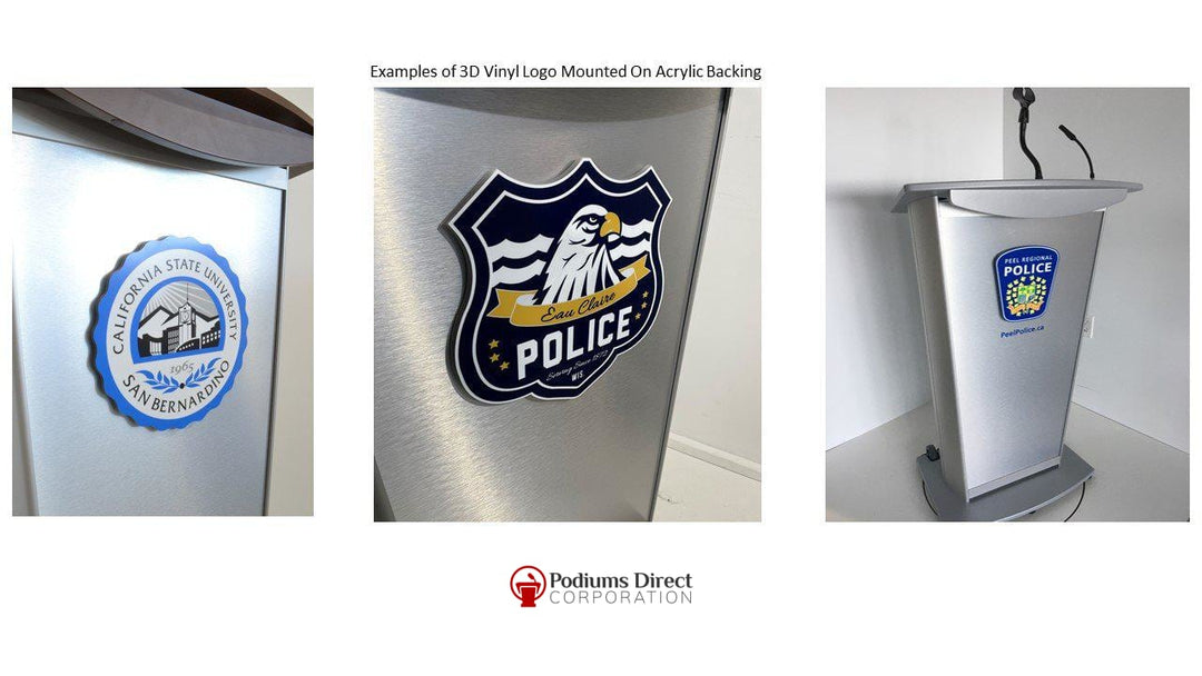Contemporary Lectern and Podium VH1 Custom Aluminum Lectern-Examples of 3D Logos-Contemporary Lecterns and Podiums-Podiums Direct