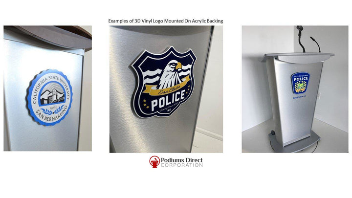 Contemporary Lectern and Podium H2 Standard Aluminum Lectern-Examples of 3D Logos-Contemporary Lecterns and Podiums-Podiums Direct