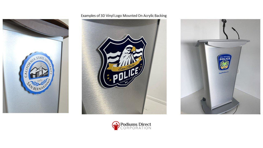 Contemporary Lecterns and Podium VH1 Standard Aluminum Lectern-Examples of 3D Logos-Contemporary Lecterns and Podiums-Podiums Direct