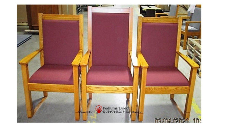 Clergy Church Chair NO 400 Series 44" Height Side Chair-Clergy Church Chairs-Front Light Oak 35-Podiums Direct