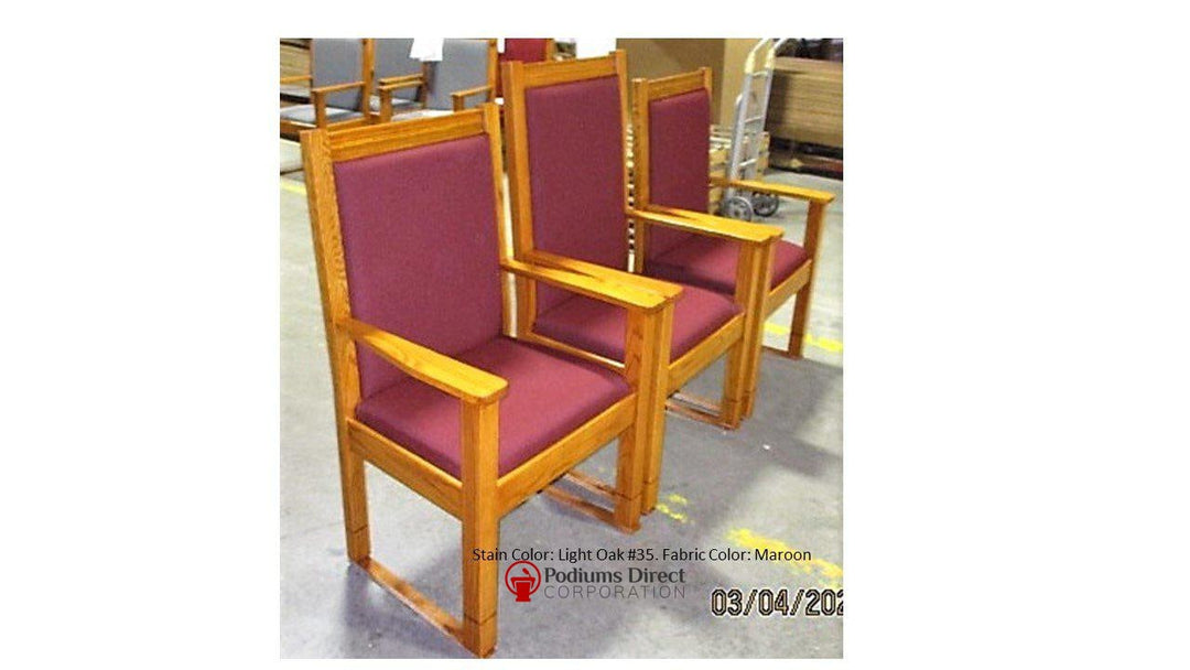Clergy Church Chair NO 400 Series 44" Height Side Chair-Clergy Church Chairs-Side Light Oak 35-Podiums Direct