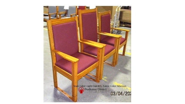 Clergy Church Chair NO 400 Series 44" Height Side Chair-Clergy Church Chairs-Side Light Oak 35-Podiums Direct