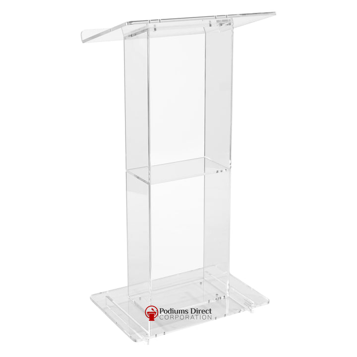 Acrylic Lectern Oklahoma Sound 401S-Angle View-Acrylic Pulpits, Podiums and Lecterns-Podiums Direct