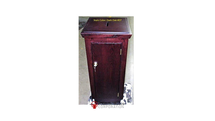 Tithe Box NO 40 Tithe/Prayer Box-Back Dark Oak 37-Tithe Boxes, Baptismal Font, Flower Stands, and Offering Tables-Podiums Direct
