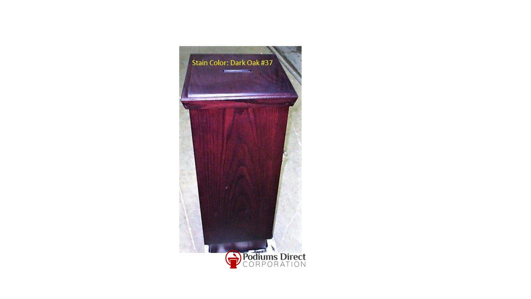 Tithe Box NO 40 Tithe/Prayer Box-Front  Dark Oak 37-Tithe Boxes, Baptismal Font, Flower Stands, and Offering Tables-Podiums Direct