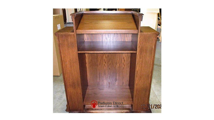 Church Wood Pulpit Wing NO 500W-Back 128-Church Solid Wood Pulpits, Podiums and Lecterns-Podiums Direct