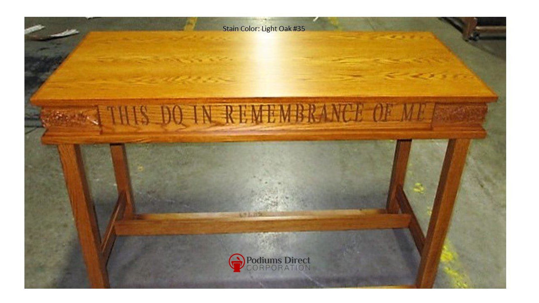 Communion Table NO 505-Front Light Oak 35-Communion Tables and Altars-Podiums Direct