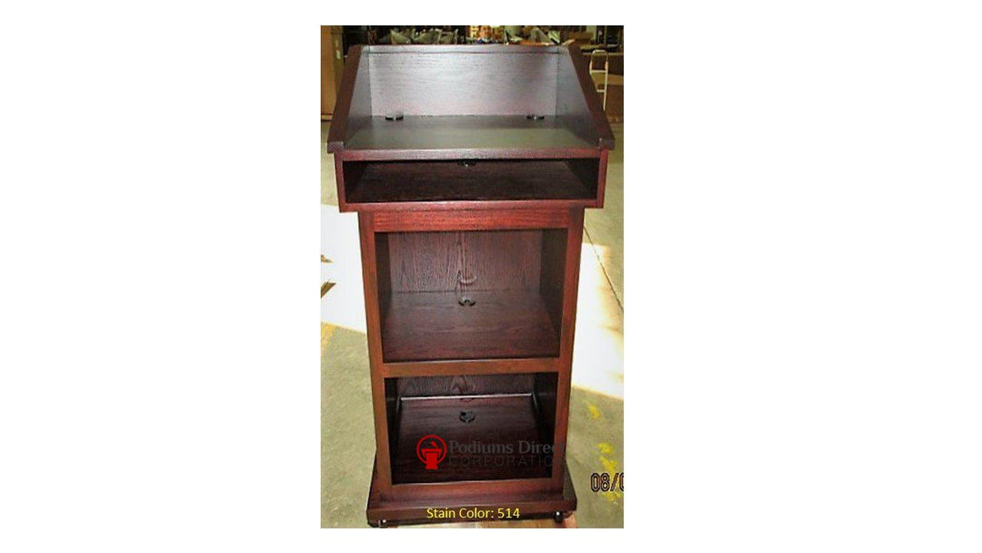 Handcrafted Solid Hardwood Lectern Conquest-Back Stain 514-Handcrafted Solid Hardwood Pulpits, Podiums and Lecterns-Podiums Direct