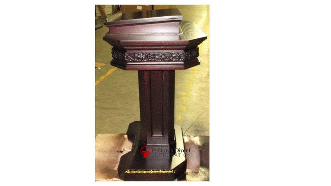 Church Wood Pulpit Pedestal NO 5402- Side 37-Church Solid Wood Pulpits, Podiums and Lecterns-Podiums Direct