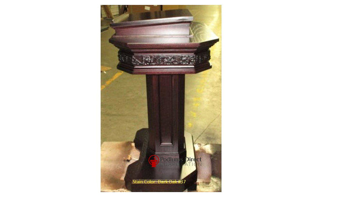 Church Wood Pulpit Pedestal NO 5402- Side 37-Church Solid Wood Pulpits, Podiums and Lecterns-Podiums Direct