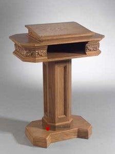 Church Wood Pulpit Pedestal NO 5402-Back View-Church Solid Wood Pulpits, Podiums and Lecterns-Podiums Direct