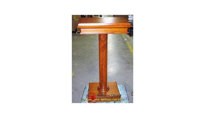 Custom No. 5SS Speaker Stand-Back Medium Oak 43-Church Solid Wood Pulpits, Podiums and Lecterns-Podiums Direct