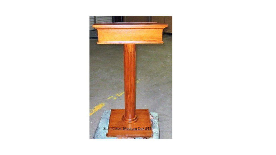 Custom No. 5SS Speaker Stand-Front Medium Oak 43-Church Solid Wood Pulpits, Podiums and Lecterns-Podiums Direct