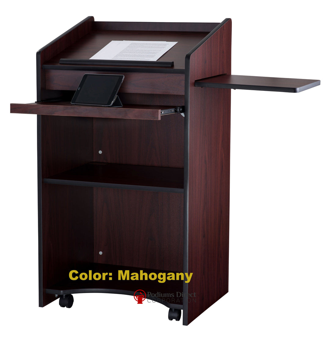 Non Sound Lectern 600 Oklahoma Sound Aristocrat with Keyboard Tray-Back View-Non Sound Podiums and Lecterns-Podiums Direct