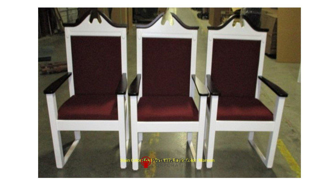 Clergy Church Chair TPC-603S Series 48" Height Side Pulpit Chair-Front Dark Oak 37 Maroon-Clergy Church Chairs-Podiums Direct